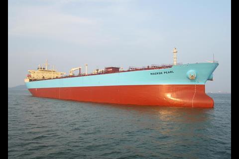 The 'Maersk Pearl' is one of 12 Maersk tankers to be retrofitted with the Maersk Fluid Technology blend on board cylinder oil system